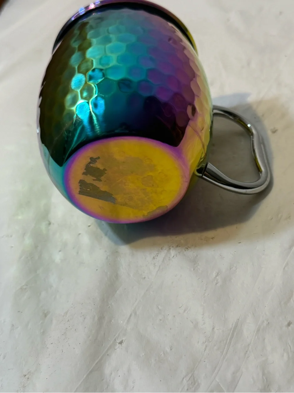 Cambridge Silversmiths 20 oz Rainbow Hammered Moscow Mule Mug stainless steel